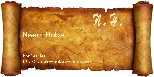 Neer Huba névjegykártya